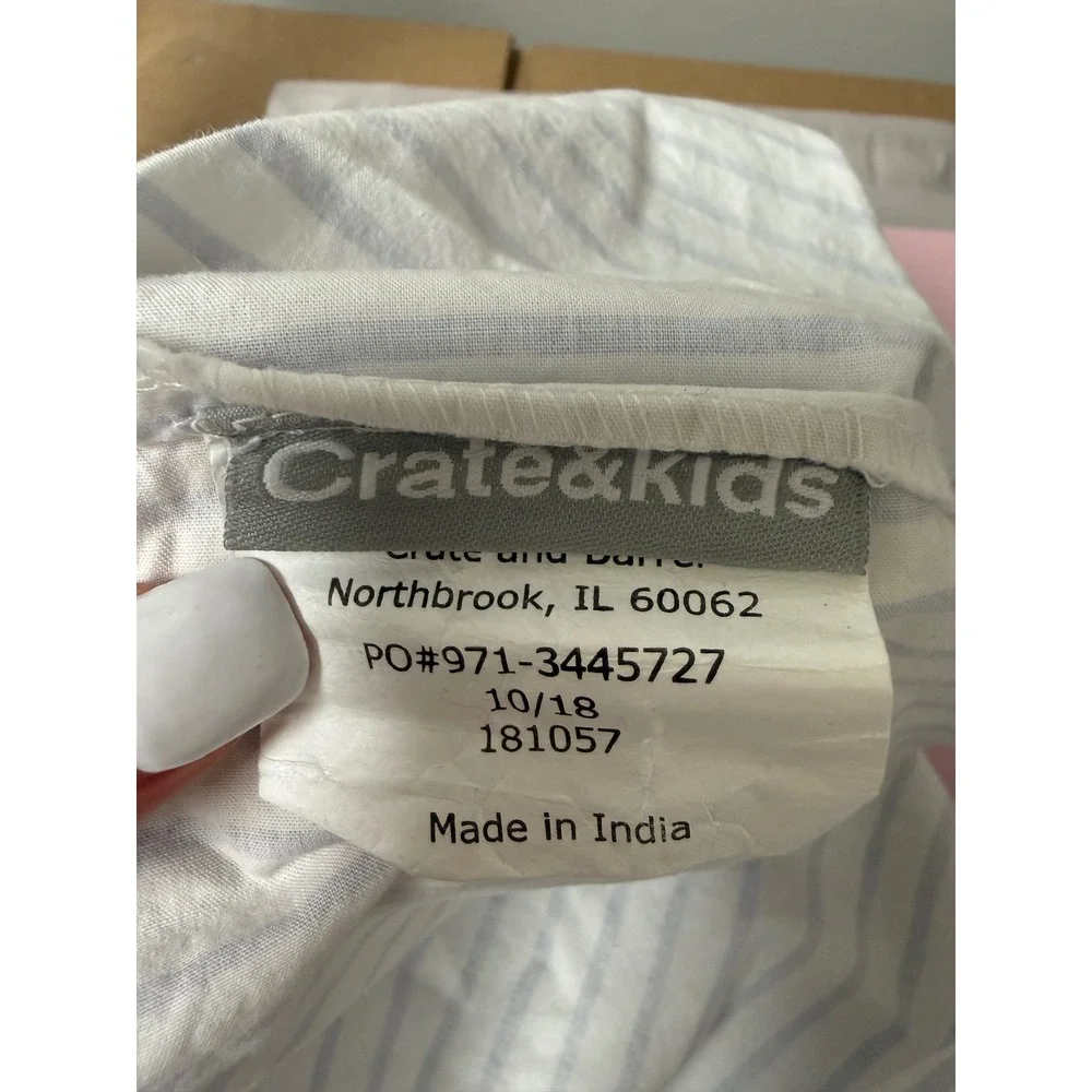 Crate & Kids Organic Cotton Blue Stripe Pillowcase Standard‎ Size Made in India